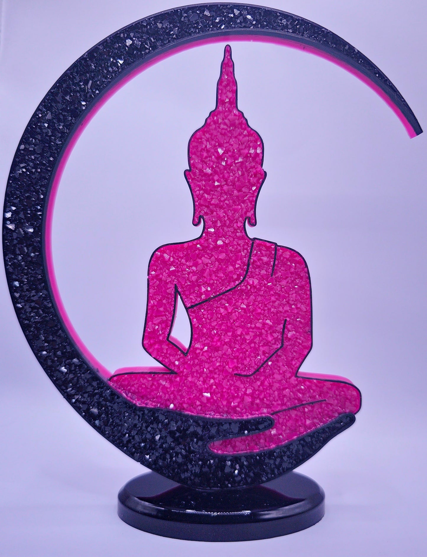 Lune/main avec bouddha effet diamant