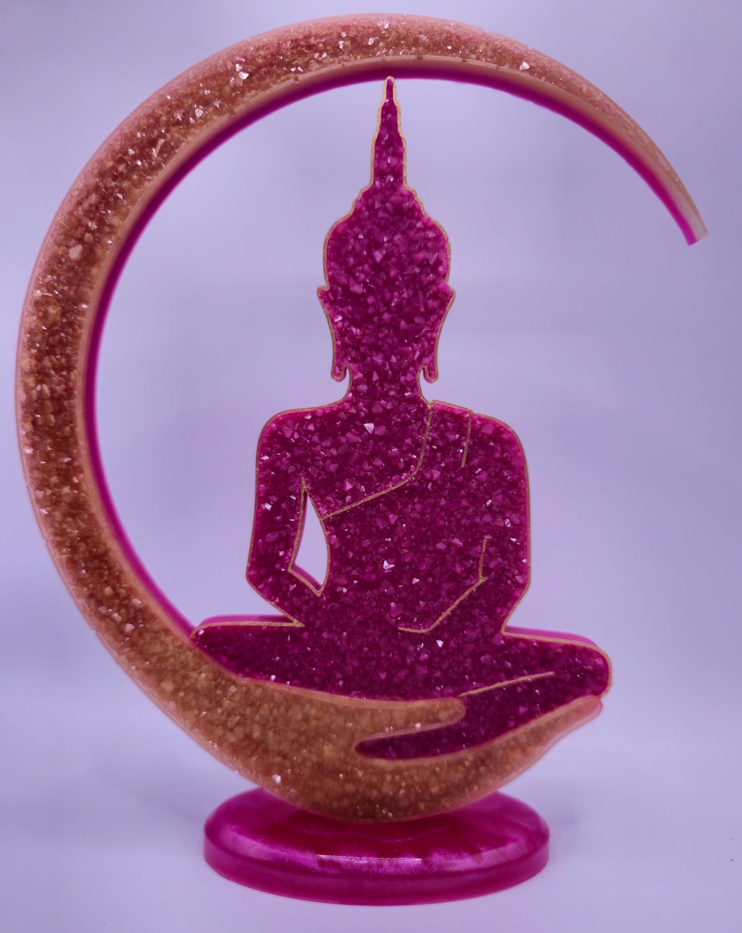 Lune/main avec bouddha effet diamant