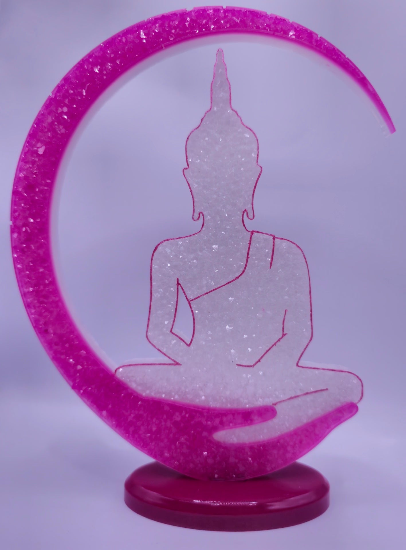 Lune/main avec bouddha effet diamant
