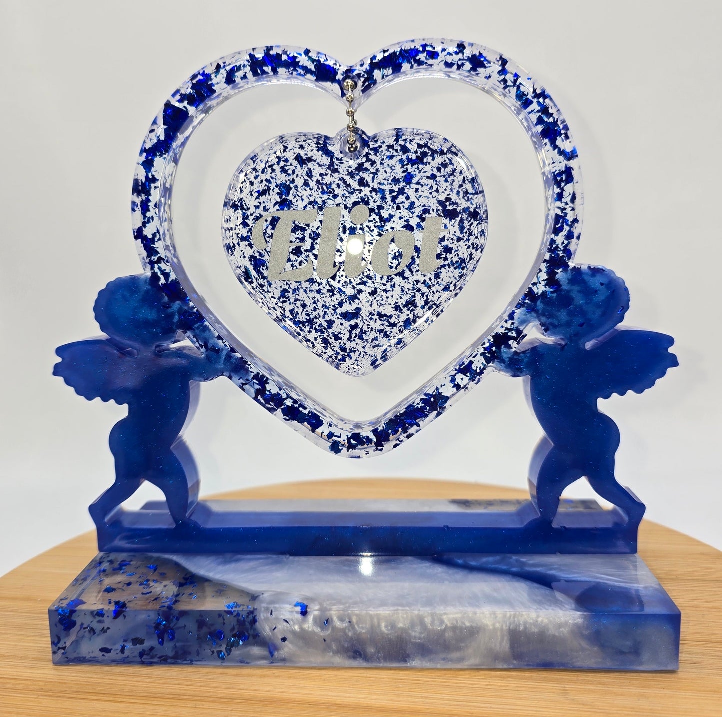 Double coeurs avec anges