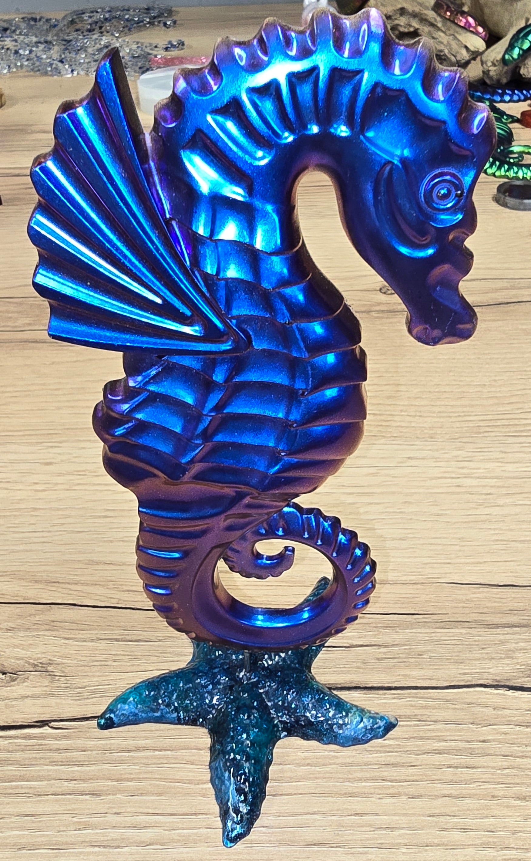 Hippocampe en resine epoxy