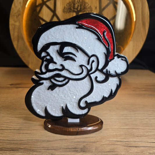 Tête de père noel en résine epoxy